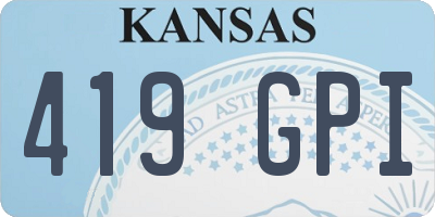 KS license plate 419GPI