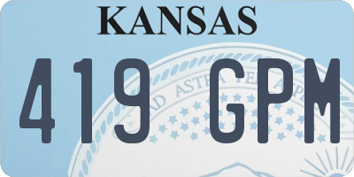 KS license plate 419GPM