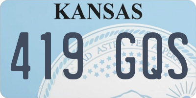 KS license plate 419GQS