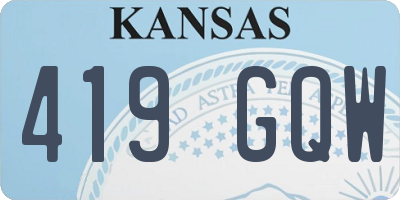 KS license plate 419GQW