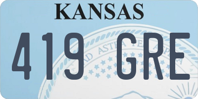 KS license plate 419GRE