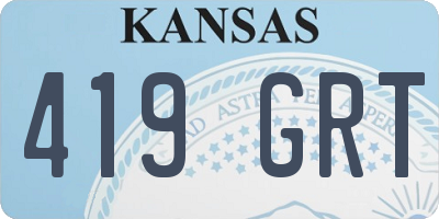 KS license plate 419GRT