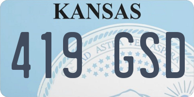 KS license plate 419GSD