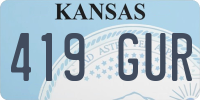 KS license plate 419GUR