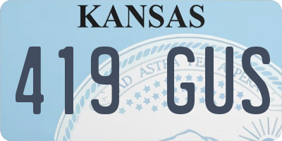 KS license plate 419GUS