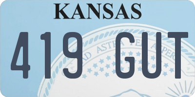 KS license plate 419GUT
