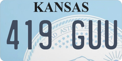 KS license plate 419GUU
