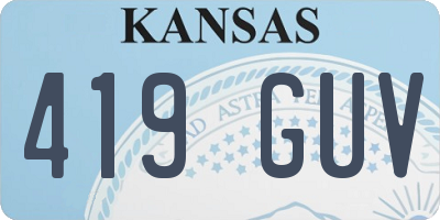 KS license plate 419GUV