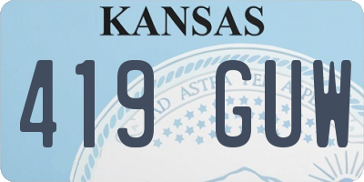 KS license plate 419GUW