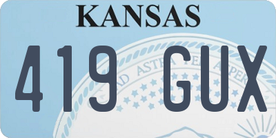 KS license plate 419GUX