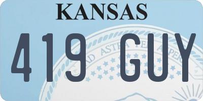 KS license plate 419GUY