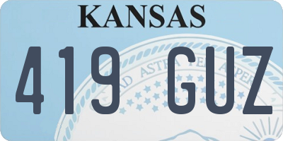 KS license plate 419GUZ