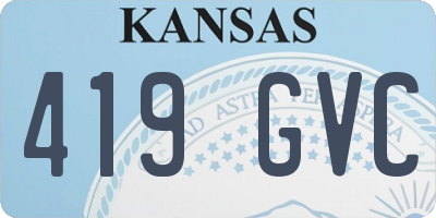 KS license plate 419GVC