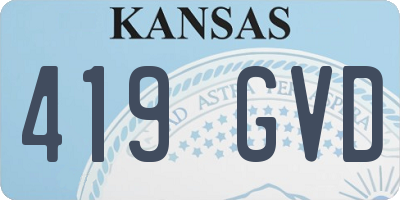 KS license plate 419GVD