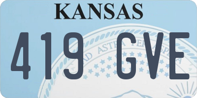 KS license plate 419GVE