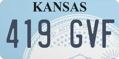 KS license plate 419GVF