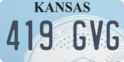 KS license plate 419GVG