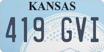 KS license plate 419GVI