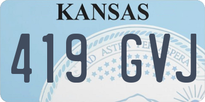 KS license plate 419GVJ