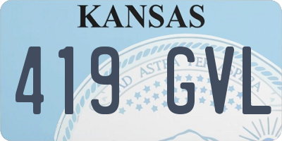 KS license plate 419GVL