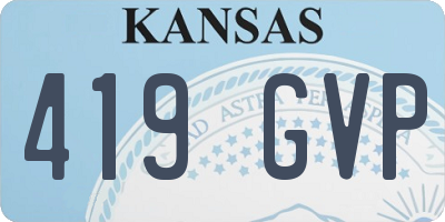 KS license plate 419GVP
