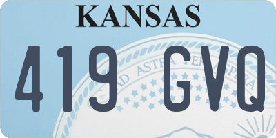 KS license plate 419GVQ