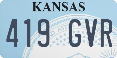 KS license plate 419GVR