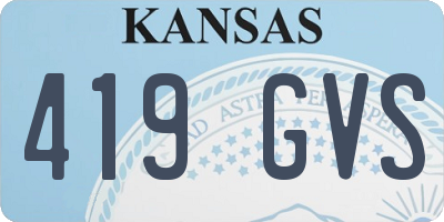 KS license plate 419GVS