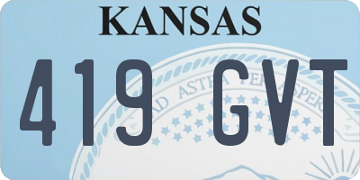 KS license plate 419GVT