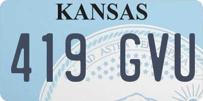 KS license plate 419GVU