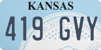 KS license plate 419GVY