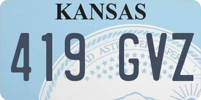KS license plate 419GVZ