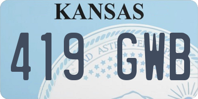 KS license plate 419GWB