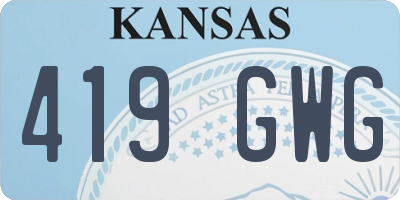 KS license plate 419GWG