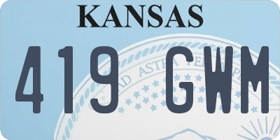 KS license plate 419GWM