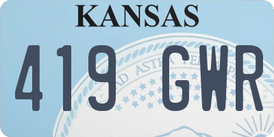 KS license plate 419GWR