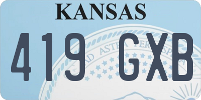 KS license plate 419GXB