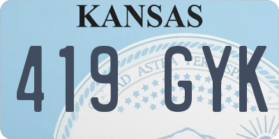 KS license plate 419GYK