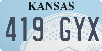 KS license plate 419GYX