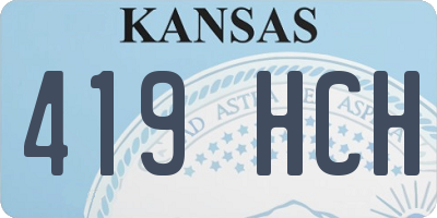 KS license plate 419HCH