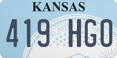 KS license plate 419HGO