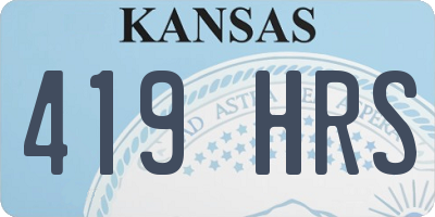KS license plate 419HRS