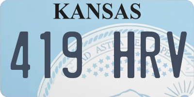 KS license plate 419HRV