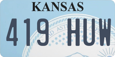 KS license plate 419HUW