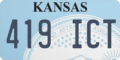 KS license plate 419ICT