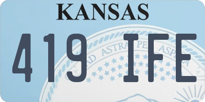KS license plate 419IFE