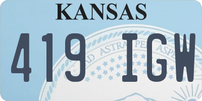 KS license plate 419IGW