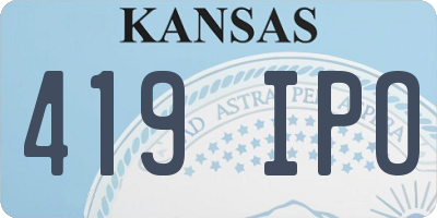 KS license plate 419IPO