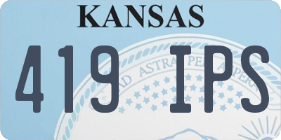 KS license plate 419IPS
