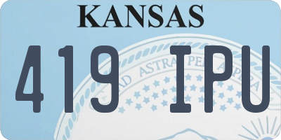 KS license plate 419IPU